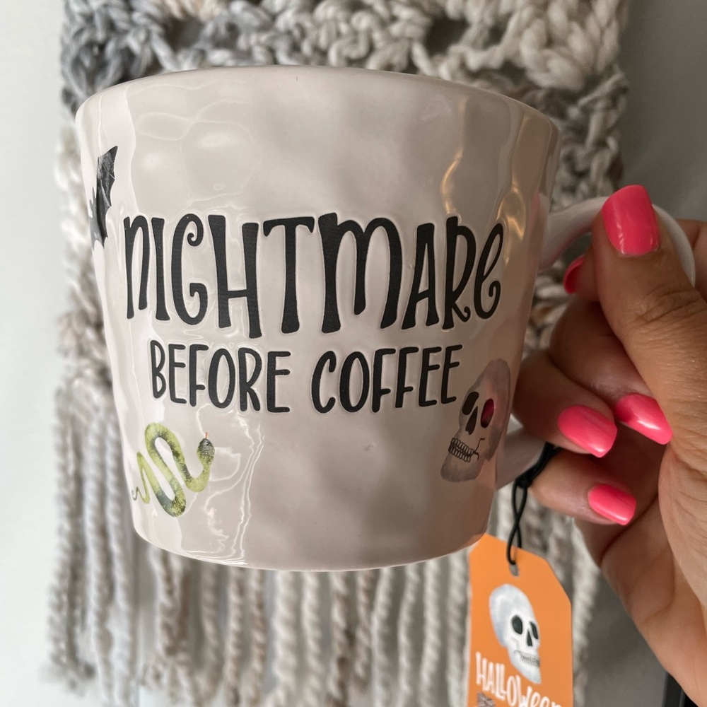 Nightmare Before Coffee Halloween Stoneware Mug NWT